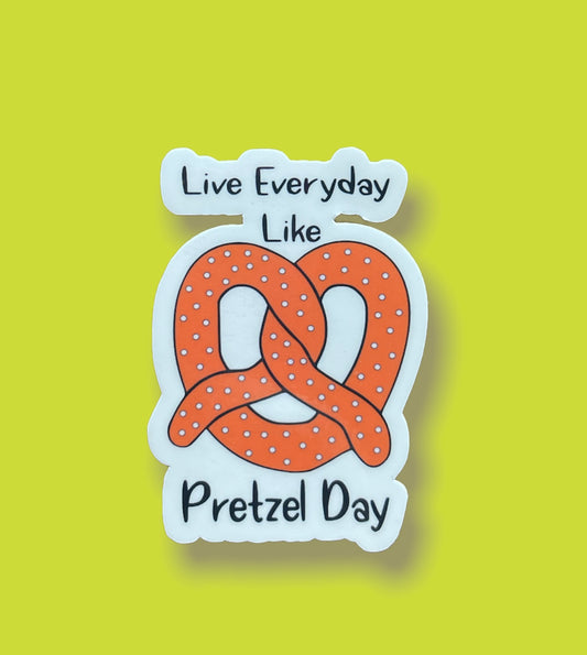 Pretzel Day Sticker