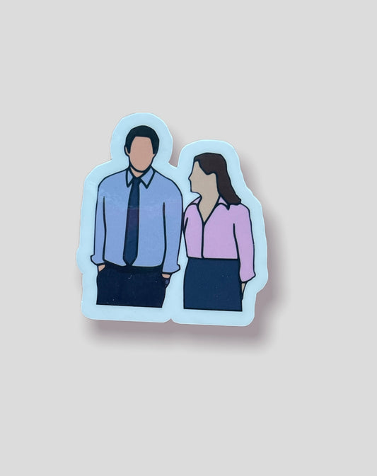 Faceless Jim and Pam Sticker