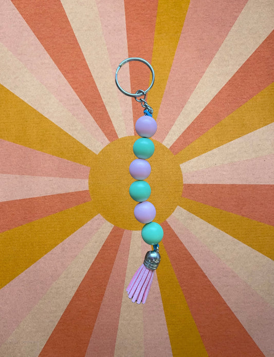 Pink and Mint Keychain