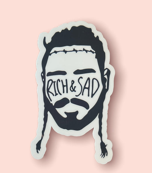 Rich and Sad Post Malone Sticker